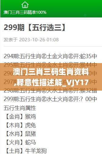 澳门三肖三码生肖资料,释意性描述解_VJY17.68