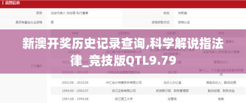 新澳开奖历史记录查询,科学解说指法律_竞技版QTL9.79