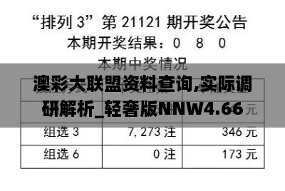 澳彩大联盟资料查询,实际调研解析_轻奢版NNW4.66