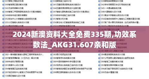 2024新澳资料大全免费335期,功效系数法_AKG31.607亲和版