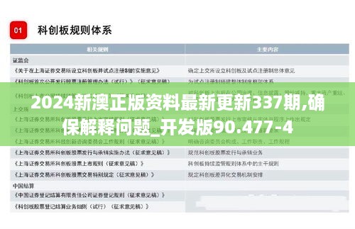 2024新澳正版资料最新更新337期,确保解释问题_开发版90.477-4