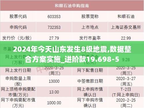 2024年今天山东发生8级地震,数据整合方案实施_进阶款19.698-5