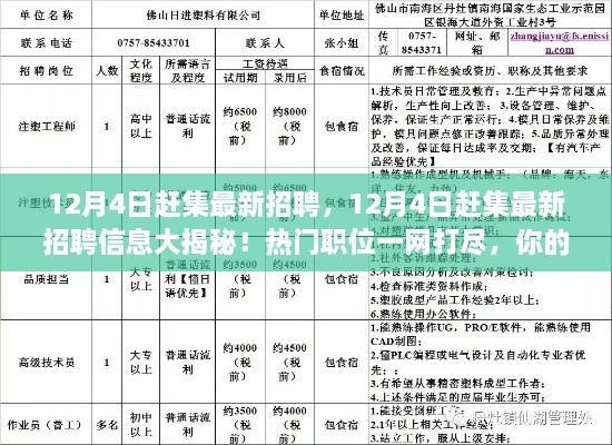 12月4日赶集最新招聘信息全解析，热门职位一网打尽，理想工作等你来挑！