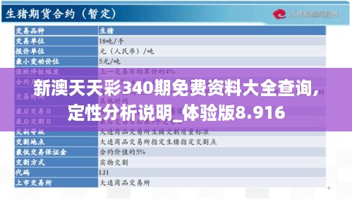 新澳天天彩340期免费资料大全查询,定性分析说明_体验版8.916