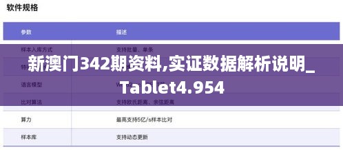 新澳门342期资料,实证数据解析说明_Tablet4.954