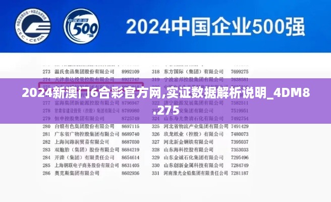 2024新澳门6合彩官方网,实证数据解析说明_4DM8.275