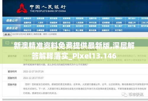 新澳精准资料免费提供最新版,深层解答解释落实_Pixel13.146