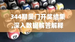 344期奥门开奖结果,深入数据解答解释落实_6DM1.864