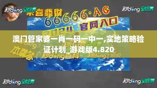 澳门管家婆一肖一码一中一,实地策略验证计划_游戏版4.820