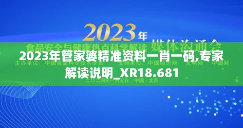 2023年管家婆精准资料一肖一码,专家解读说明_XR18.681