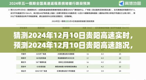 2024年12月10日贵阳高速路况预测与未来交通走势分析