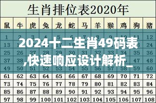 2024十二生肖49码表,快速响应设计解析_特供款10.102