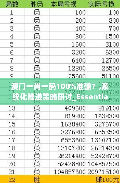 澳门一肖一码100%准确？,系统化推进策略研讨_Essential1.750