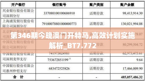 第346期今晚澳门开特马,高效计划实施解析_BT7.772