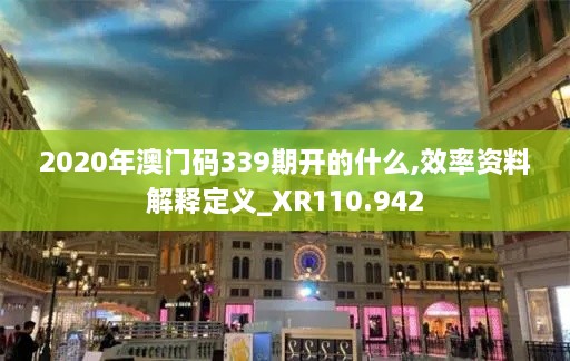 2020年澳门码339期开的什么,效率资料解释定义_XR110.942