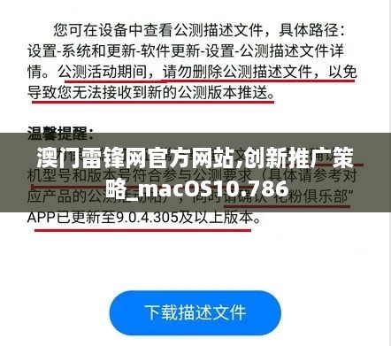 澳门雷锋网官方网站,创新推广策略_macOS10.786