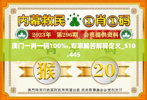 澳门一肖一码100‰,专家解答解释定义_S10.445