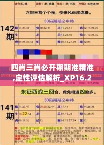 四肖三肖必开期期准精准,定性评估解析_XP16.236