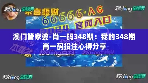 澳门管家婆-肖一码348期：我的348期肖一码投注心得分享