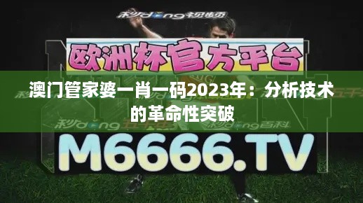 澳门管家婆一肖一码2023年：分析技术的革命性突破