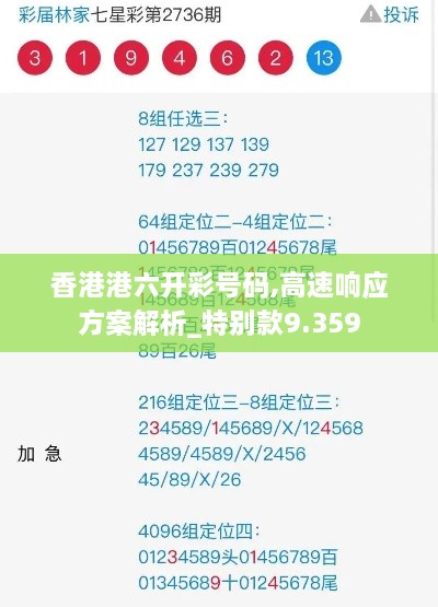 香港港六开彩号码,高速响应方案解析_特别款9.359