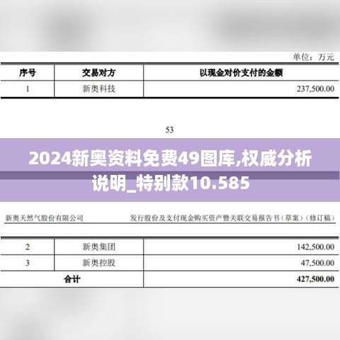 2024新奥资料免费49图库,权威分析说明_特别款10.585