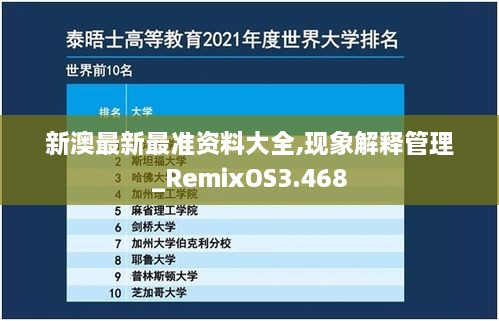 新澳最新最准资料大全,现象解释管理_RemixOS3.468