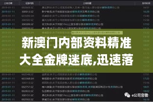 新澳门内部资料精准大全金牌迷底,迅速落实计划解答_进阶款4.680