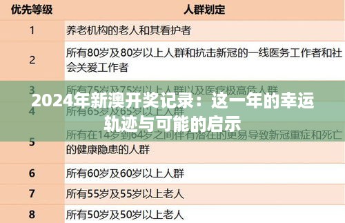 2024年新澳开奖记录：这一年的幸运轨迹与可能的启示