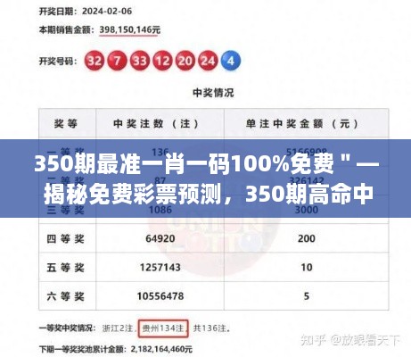 350期最准一肖一码100%免费＂— 揭秘免费彩票预测，350期高命中率的新选择