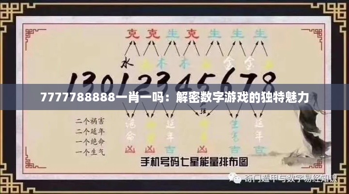 7777788888一肖一吗：解密数字游戏的独特魅力