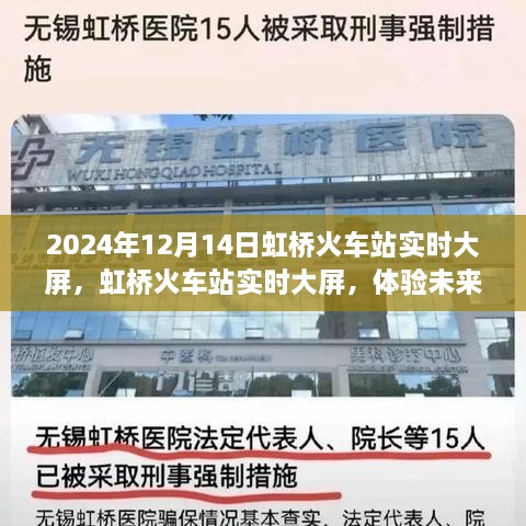 虹桥火车站实时大屏体验，未来出行的便捷瞬间，2024年12月14日实拍