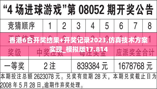 香港6合开奖结果+开奖记录2023,仿真技术方案实现_模拟版17.814